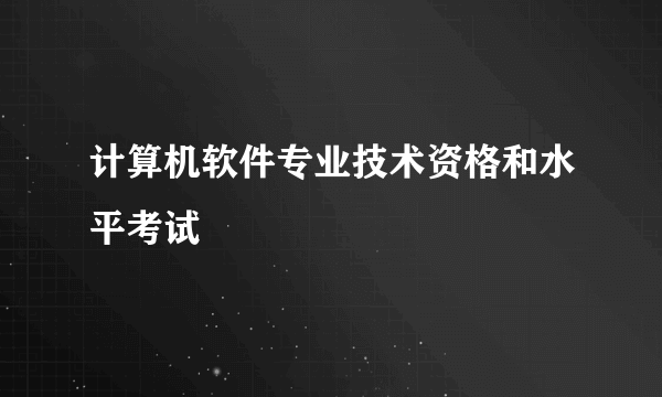 计算机软件专业技术资格和水平考试