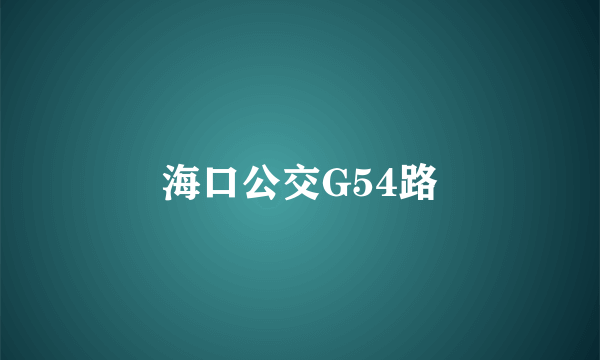 海口公交G54路