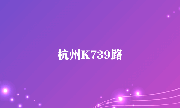 杭州K739路