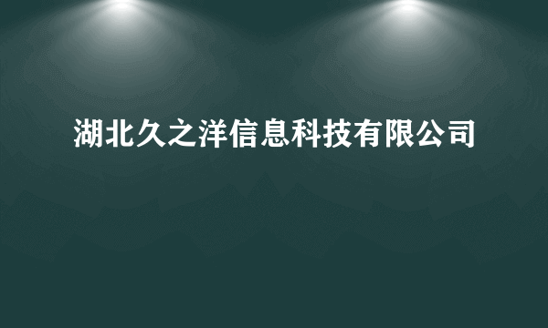 湖北久之洋信息科技有限公司