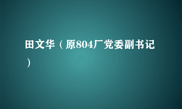 田文华（原804厂党委副书记）