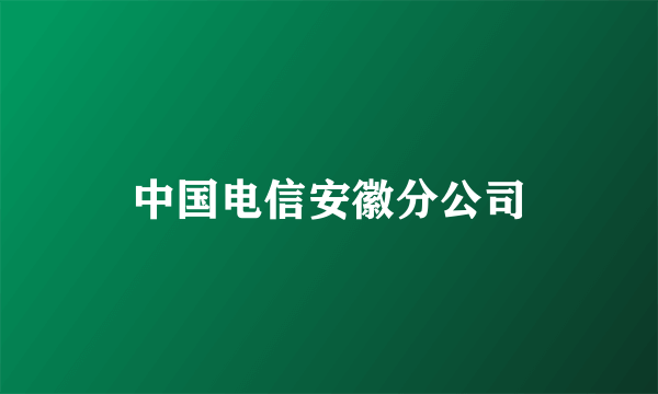 中国电信安徽分公司