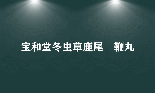 宝和堂冬虫草鹿尾羓鞭丸