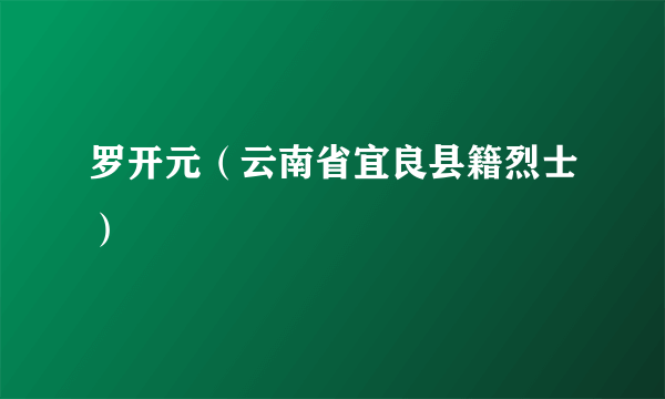 罗开元（云南省宜良县籍烈士）