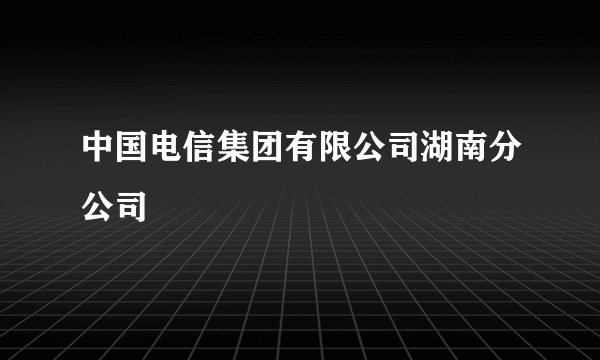 中国电信集团有限公司湖南分公司