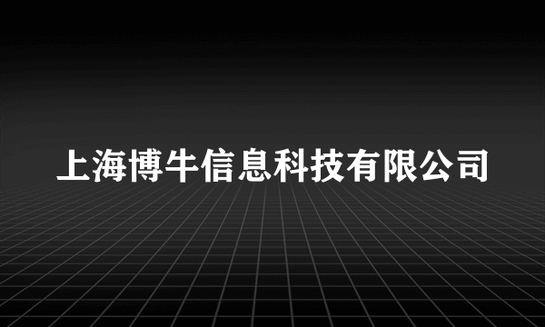 上海博牛信息科技有限公司