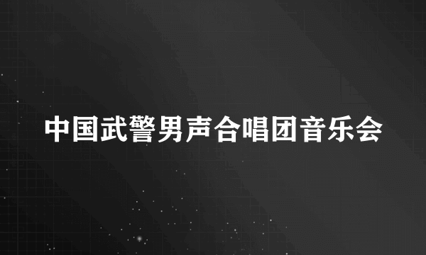 中国武警男声合唱团音乐会