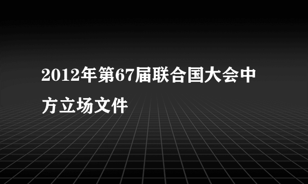 2012年第67届联合国大会中方立场文件