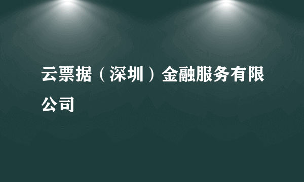 云票据（深圳）金融服务有限公司