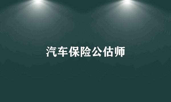 汽车保险公估师