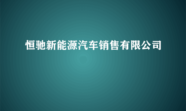 恒驰新能源汽车销售有限公司