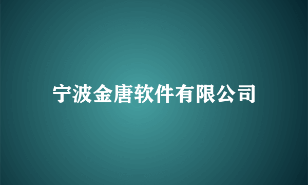 宁波金唐软件有限公司