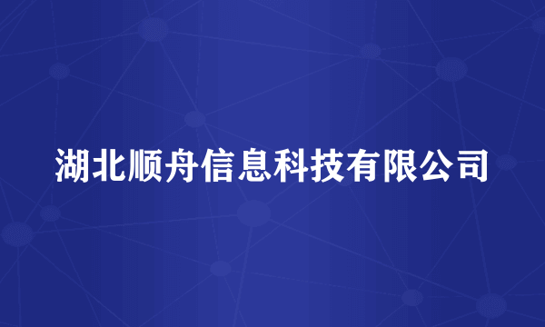 湖北顺舟信息科技有限公司