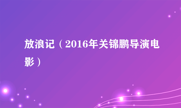 放浪记（2016年关锦鹏导演电影）