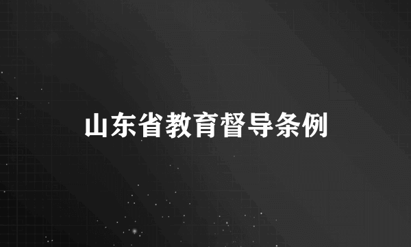 山东省教育督导条例