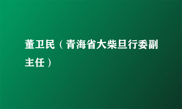 董卫民（青海省大柴旦行委副主任）