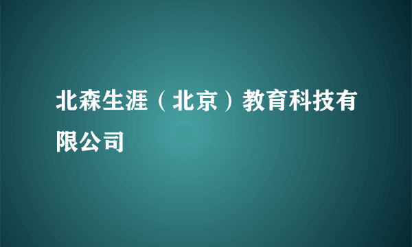 北森生涯（北京）教育科技有限公司