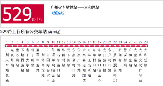 广州公交529路