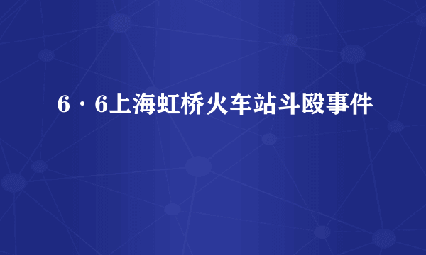 6·6上海虹桥火车站斗殴事件