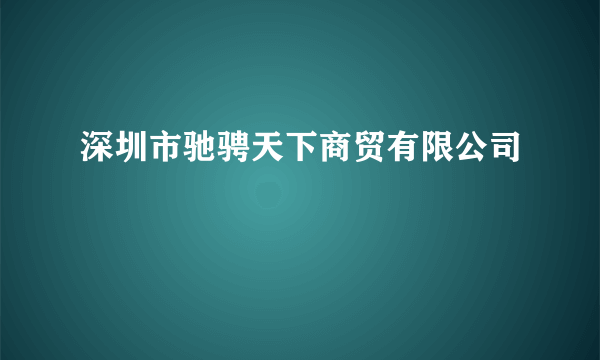 深圳市驰骋天下商贸有限公司