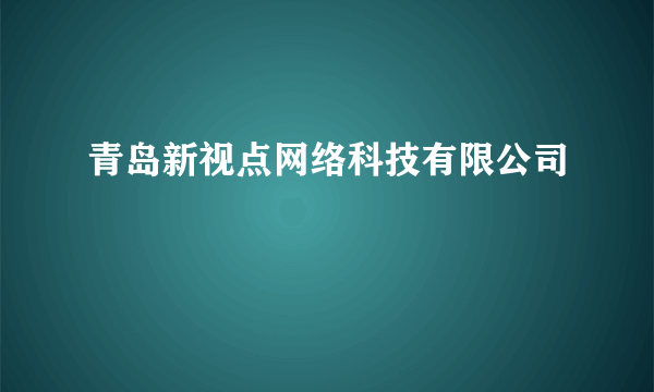 青岛新视点网络科技有限公司