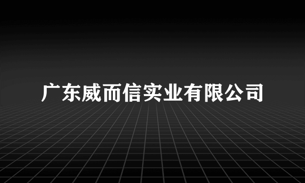 广东威而信实业有限公司