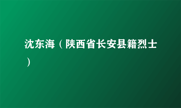 沈东海（陕西省长安县籍烈士）