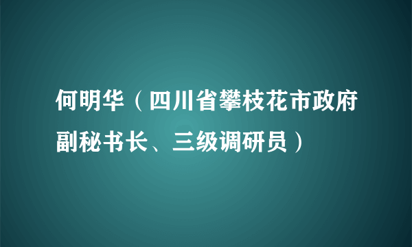 何明华（四川省攀枝花市政府副秘书长、三级调研员）