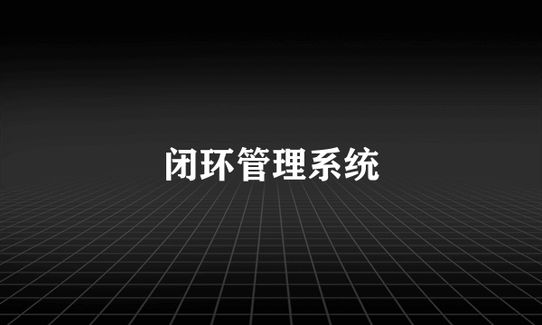 闭环管理系统