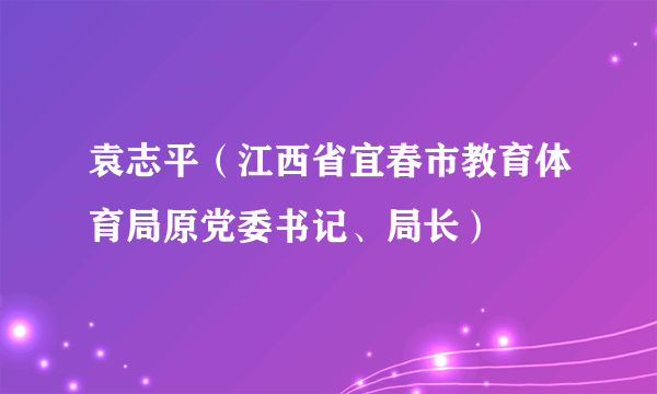 袁志平（江西省宜春市教育体育局原党委书记、局长）