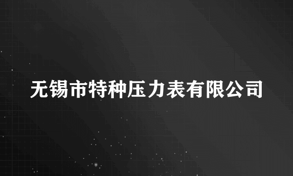 无锡市特种压力表有限公司