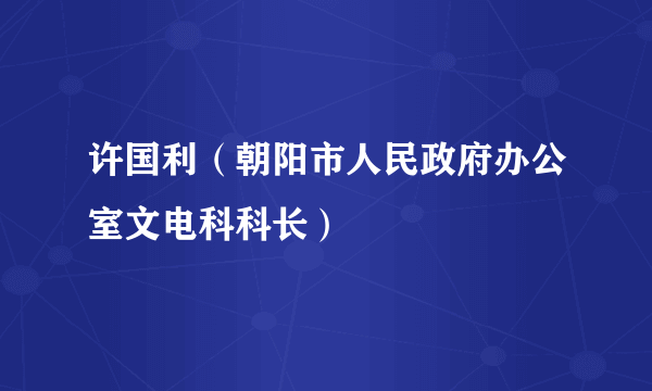 许国利（朝阳市人民政府办公室文电科科长）