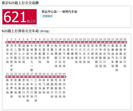 保定公交621路