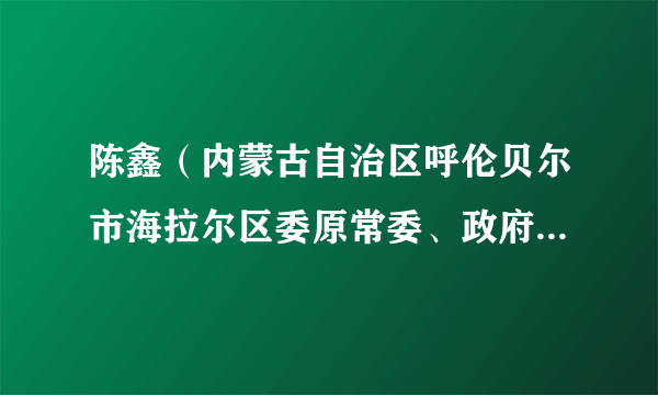 陈鑫（内蒙古自治区呼伦贝尔市海拉尔区委原常委、政府原副区长、党组副书记）