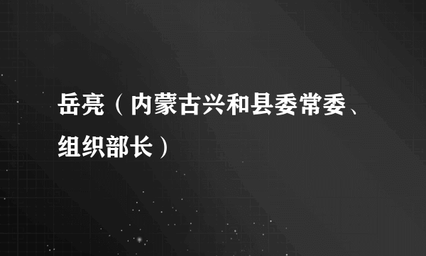 岳亮（内蒙古兴和县委常委、组织部长）