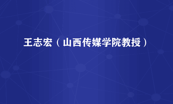 王志宏（山西传媒学院教授）