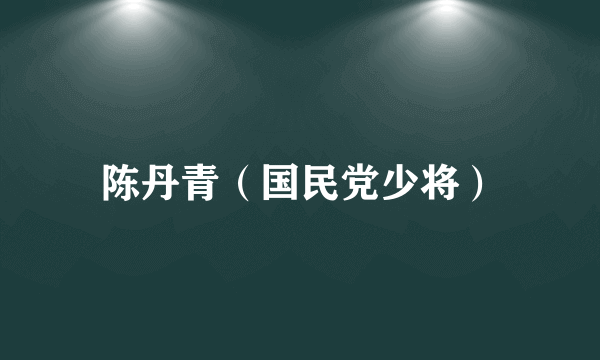 陈丹青（国民党少将）