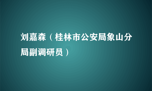 刘嘉森（桂林市公安局象山分局副调研员）