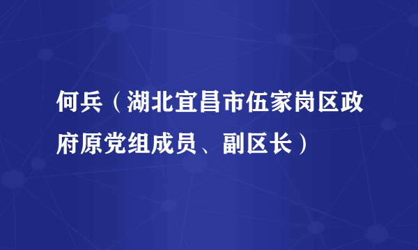 何兵（湖北宜昌市伍家岗区政府原党组成员、副区长）