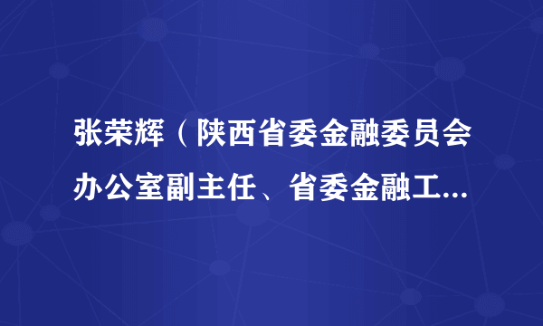 张荣辉（陕西省委金融委员会办公室副主任、省委金融工作委员会委员）