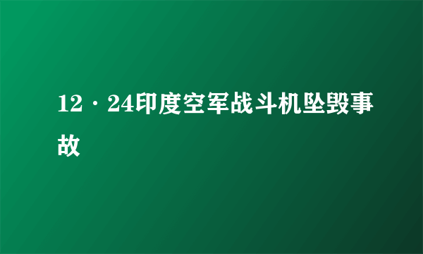 12·24印度空军战斗机坠毁事故