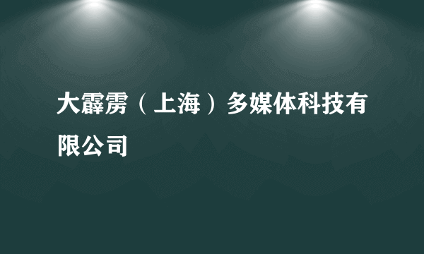 大霹雳（上海）多媒体科技有限公司