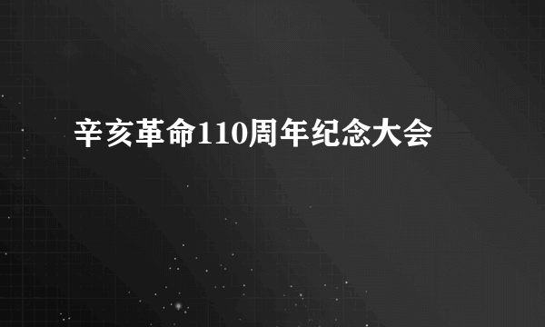 辛亥革命110周年纪念大会