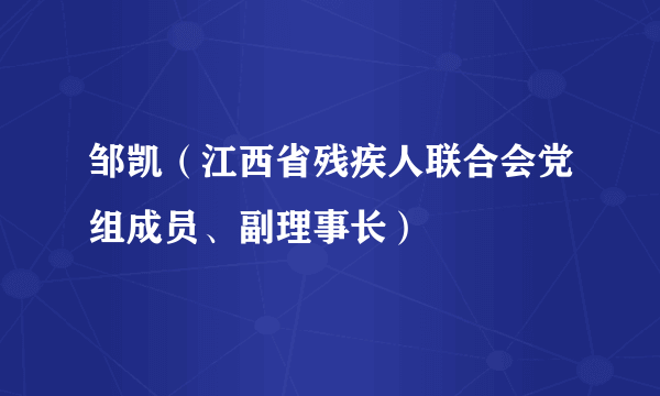 邹凯（江西省残疾人联合会党组成员、副理事长）