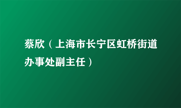 蔡欣（上海市长宁区虹桥街道办事处副主任）