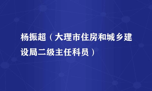 杨振超（大理市住房和城乡建设局二级主任科员）