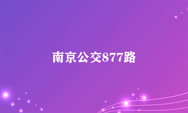 南京公交877路