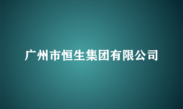 广州市恒生集团有限公司