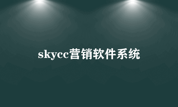 skycc营销软件系统