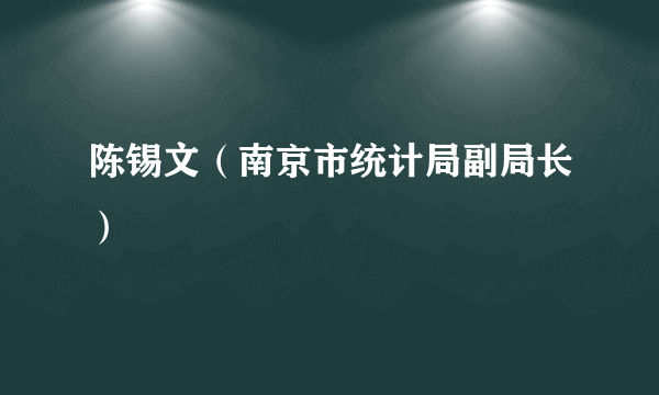 陈锡文（南京市统计局副局长）